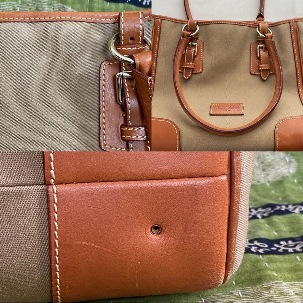 Dooney & Bourke Tan Taylor Shopper Canvas & Leather Large Satchel Tote Bag - Picture 11 of 15